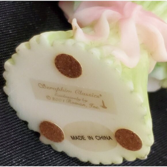 Seraphim Roses THANK YOU BOUQUET pink flower figure Heaven on Earth 84391 3.7"hi - Picture 8 of 8